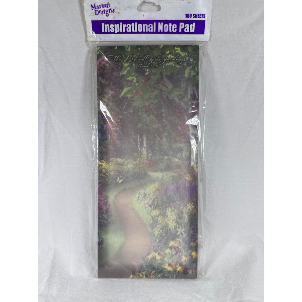 Martin Designs Inspirational Note Pad 100 Sheets Isaiah 58:11 Garden Scene New